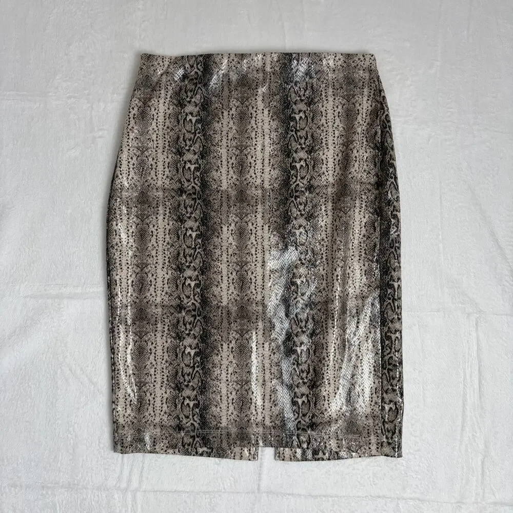 NWT EXPRESS Faux Snakeskin Pencil Skirt Women's M Avant Garde Glam Mob Wife Y2K